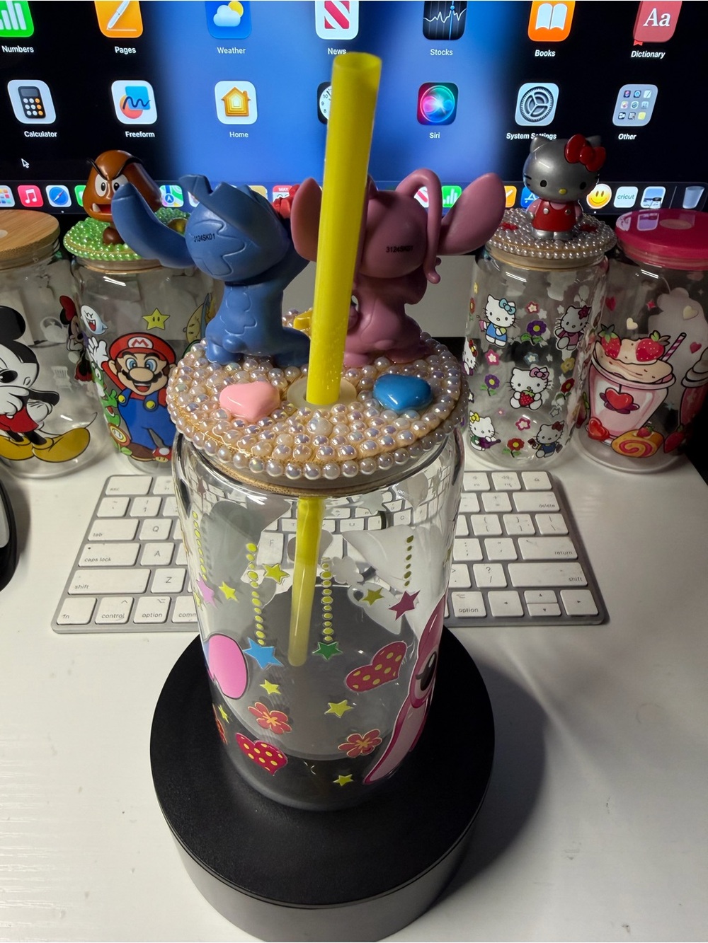 Disney Stitch & Angel Character Glass Tumbler - Picture 5 of 5